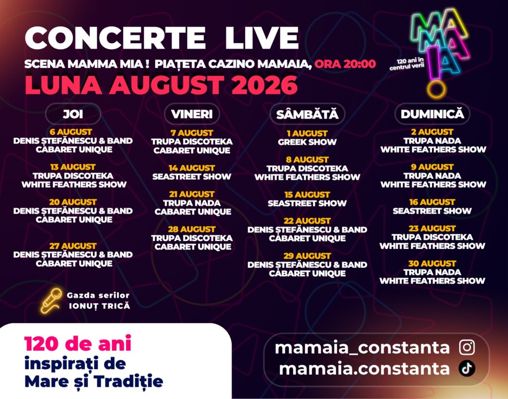 Programul evenimentelor din piațeta Cazino