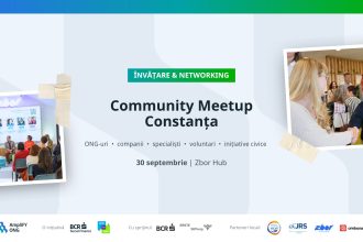 Afișul Community Meetup Constanța, 30 septembrie, ZBOR Hub